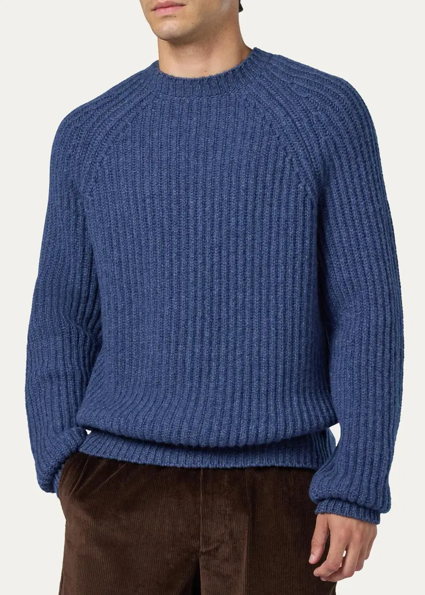 Sease Men's Cashmere Rib Raglan Crewneck Sweater | Thumbnail 3 Sease Men's Cashmere Rib Raglan Crewneck Sweater | Thumbnail 3