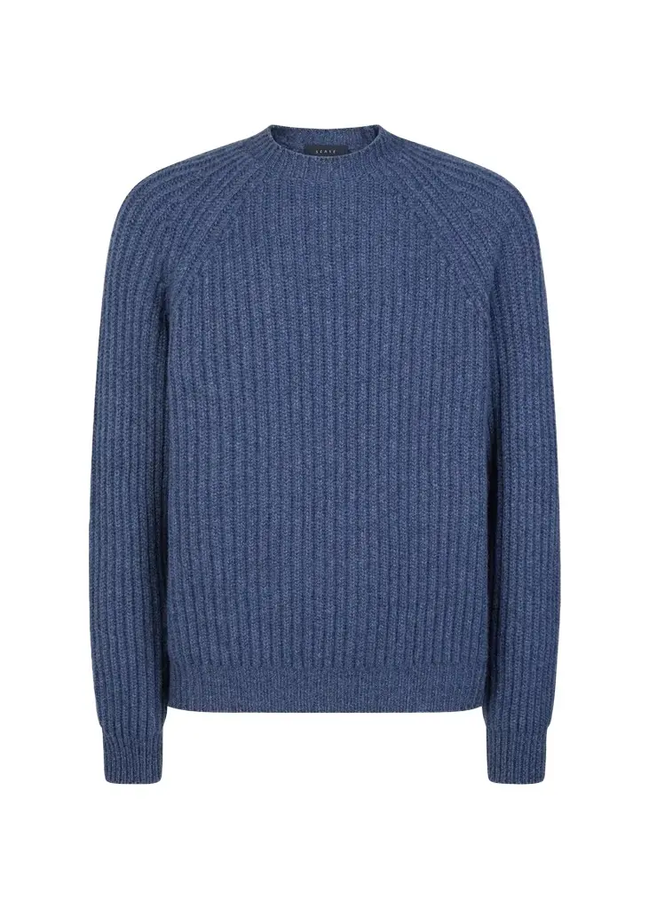 Sease Men's Cashmere Rib Raglan Crewneck Sweater