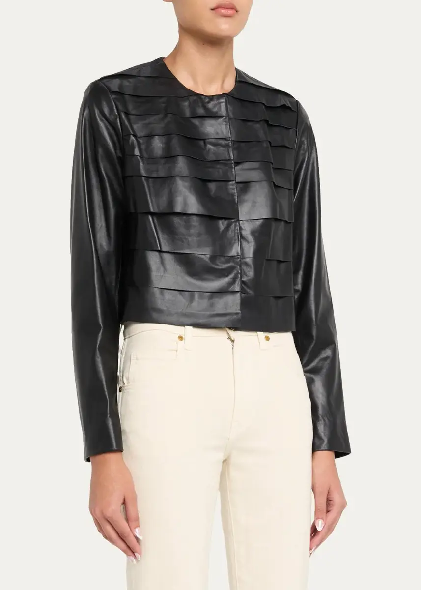 Fleurette Hazel Tiered Leather Jacket | Thumbnail 4 Fleurette Hazel Tiered Leather Jacket | Thumbnail 4