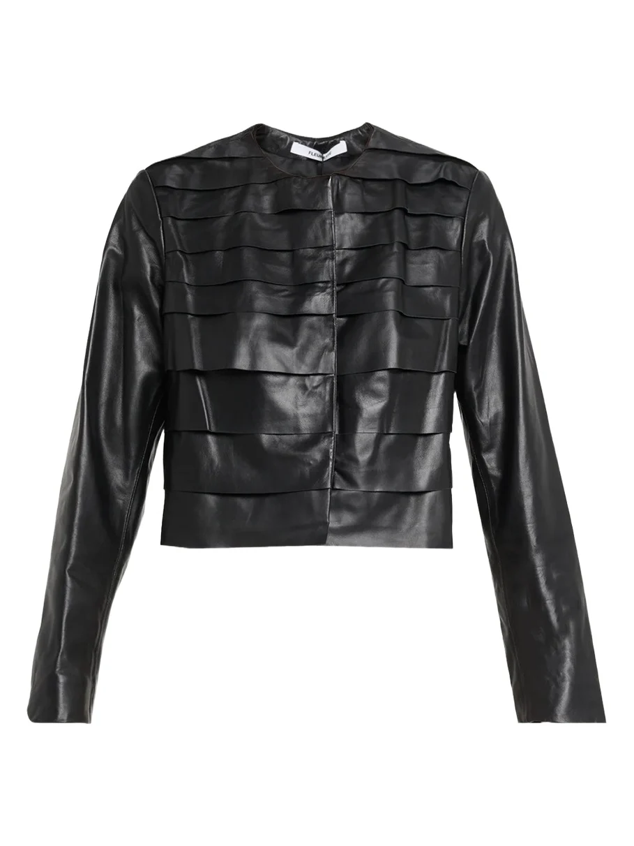 Fleurette Hazel Tiered Leather Jacket