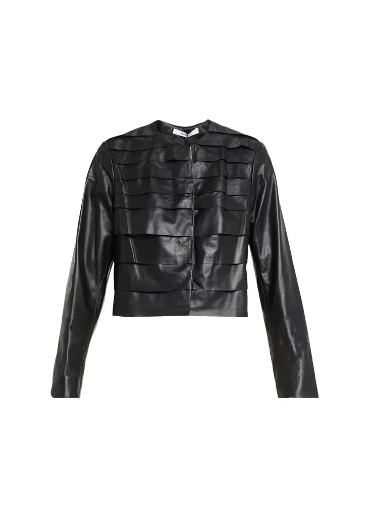 Fleurette Hazel Tiered Leather Jacket