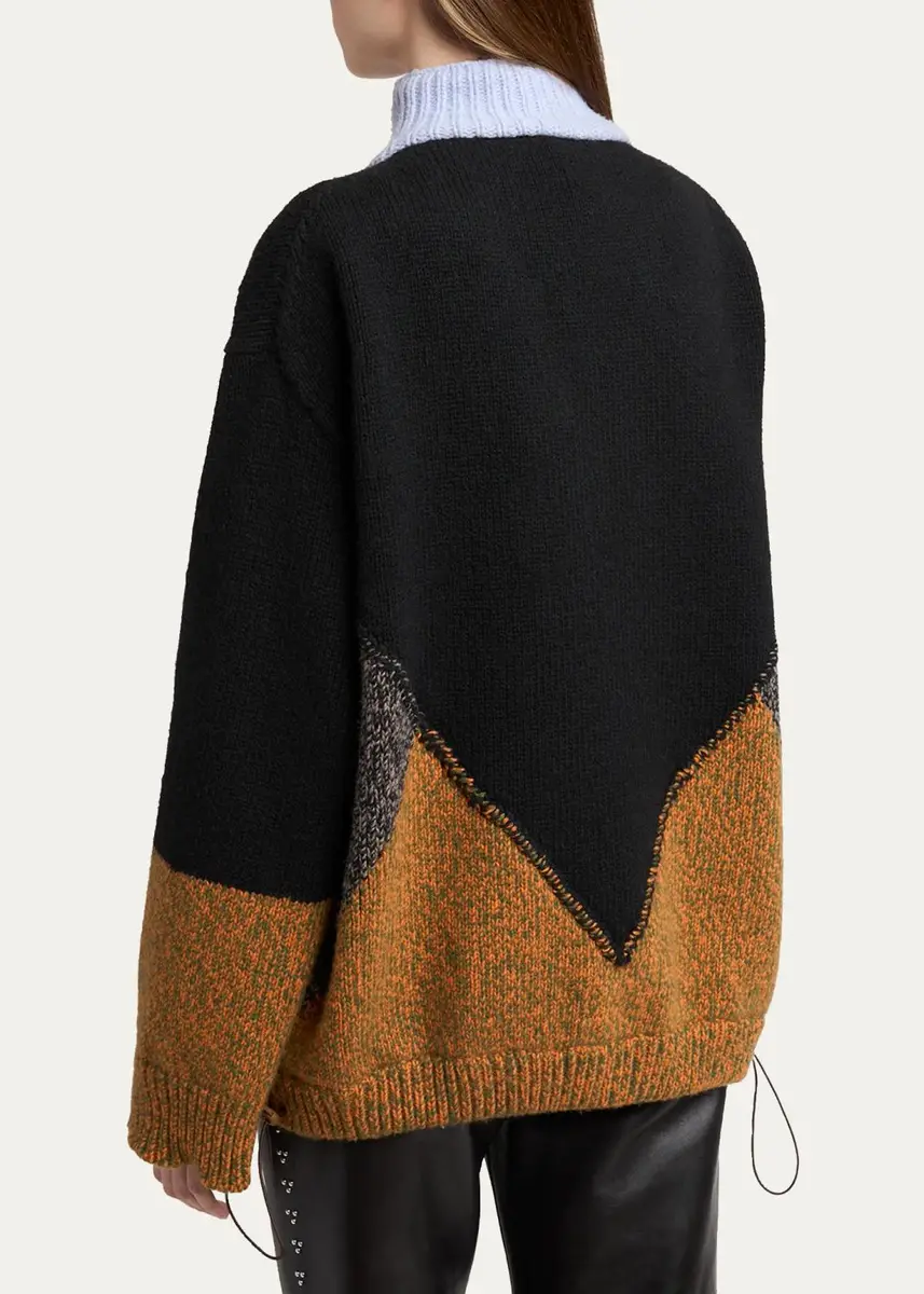 Marni Colorblock Wool-Cashmere Drawstring Zip Jacket | Thumbnail 3 Marni Colorblock Wool-Cashmere Drawstring Zip Jacket | Thumbnail 3