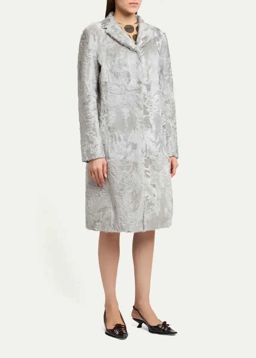 Marni Single-Breasted Lamb Shearling Knee-Length Coat | Thumbnail 4 Marni Single-Breasted Lamb Shearling Knee-Length Coat | Thumbnail 4