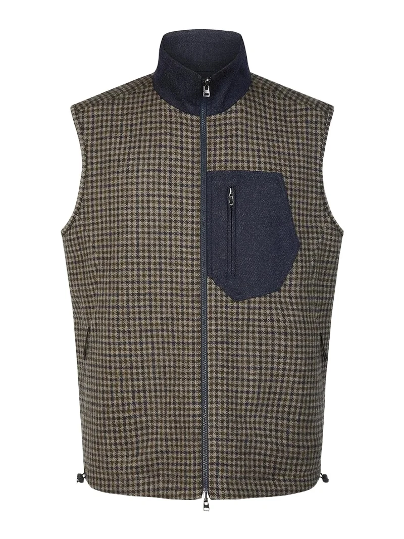 Sease Men's Reversible Wool Full-Zip Vest