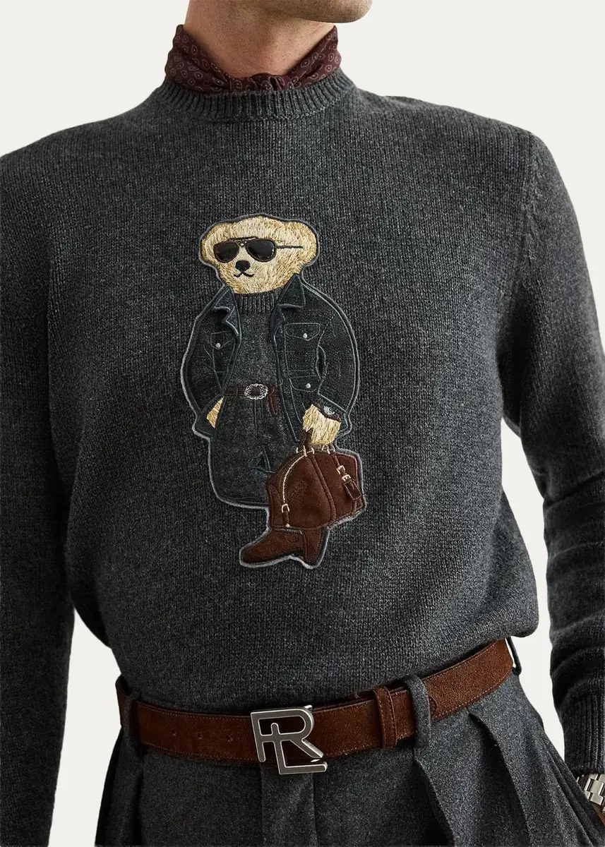 Ralph Lauren Purple Label Men's Polo Bear Cashmere Sweater | Thumbnail 5 Ralph Lauren Purple Label Men's Polo Bear Cashmere Sweater | Thumbnail 5