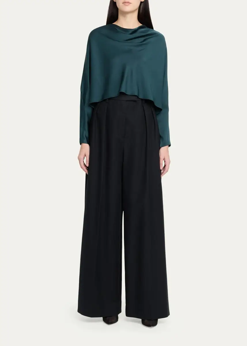 Simkhai Bearitz Draped Cowl-Neck Satin Top | Thumbnail 2 Simkhai Bearitz Draped Cowl-Neck Satin Top | Thumbnail 2