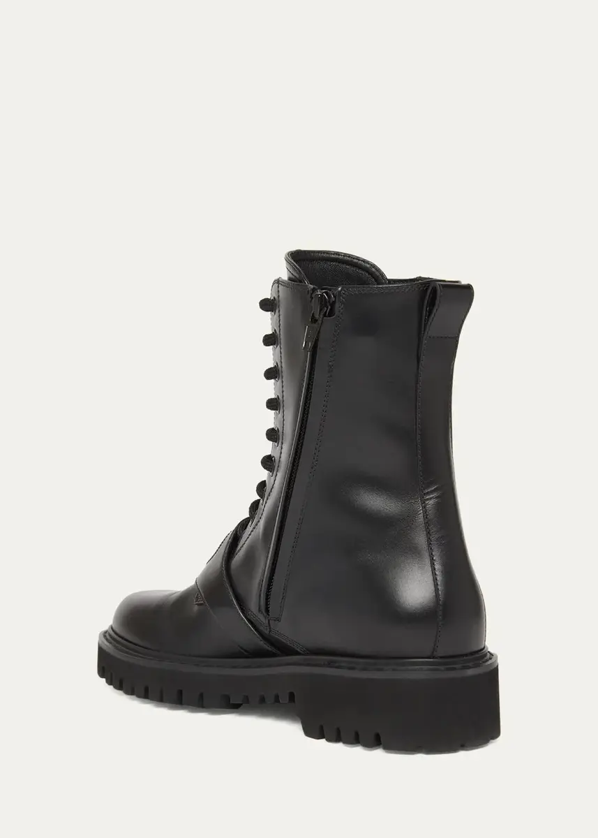 Valentino Garavani VLogo Leather Combat Boots | Thumbnail 2 Valentino Garavani VLogo Leather Combat Boots | Thumbnail 2