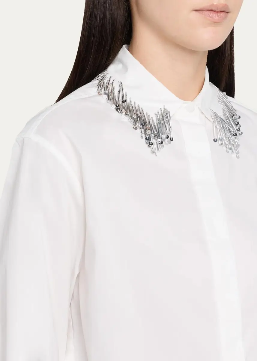 Simkhai Renata Embellished Button-Front Shirt | Thumbnail 5 Simkhai Renata Embellished Button-Front Shirt | Thumbnail 5