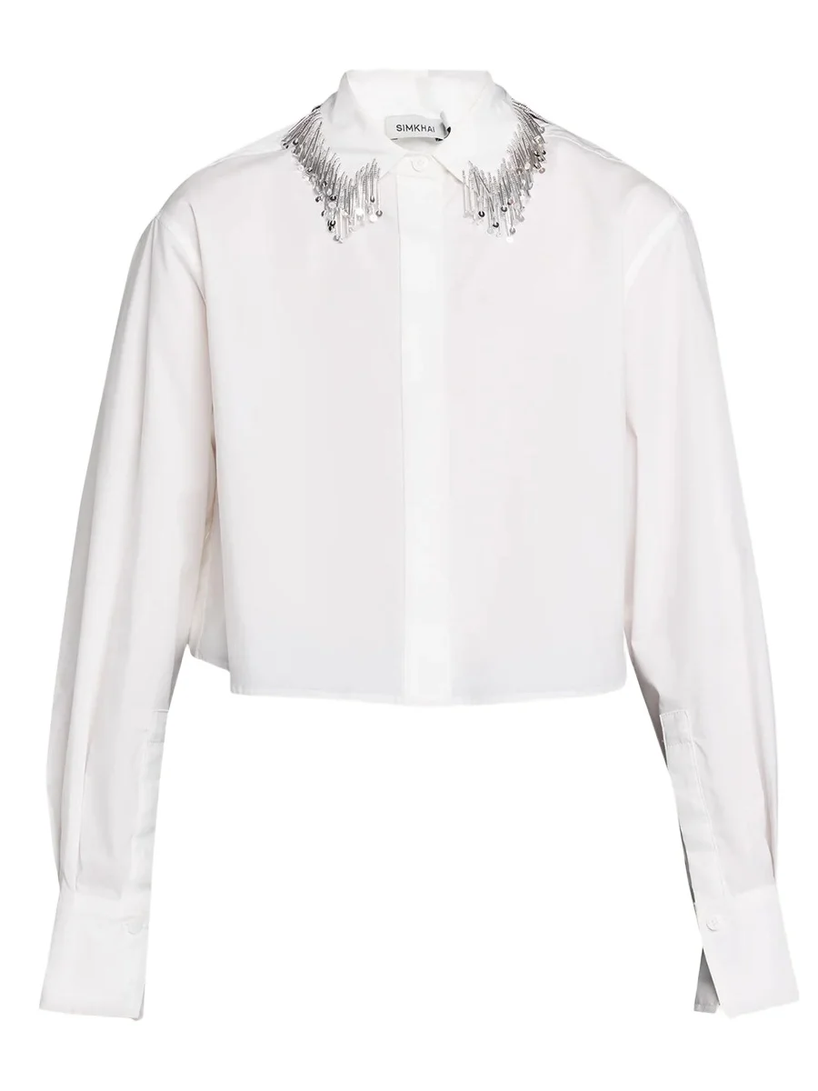 Simkhai Renata Embellished Button-Front Shirt