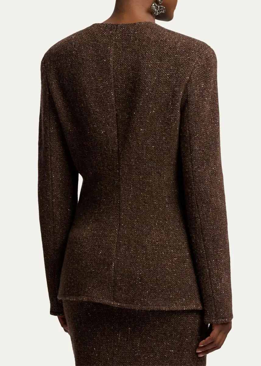 Ralph Lauren Collection Alira Wool-Blend Donegal Tweed Jacket | Thumbnail 3 Ralph Lauren Collection Alira Wool-Blend Donegal Tweed Jacket | Thumbnail 3