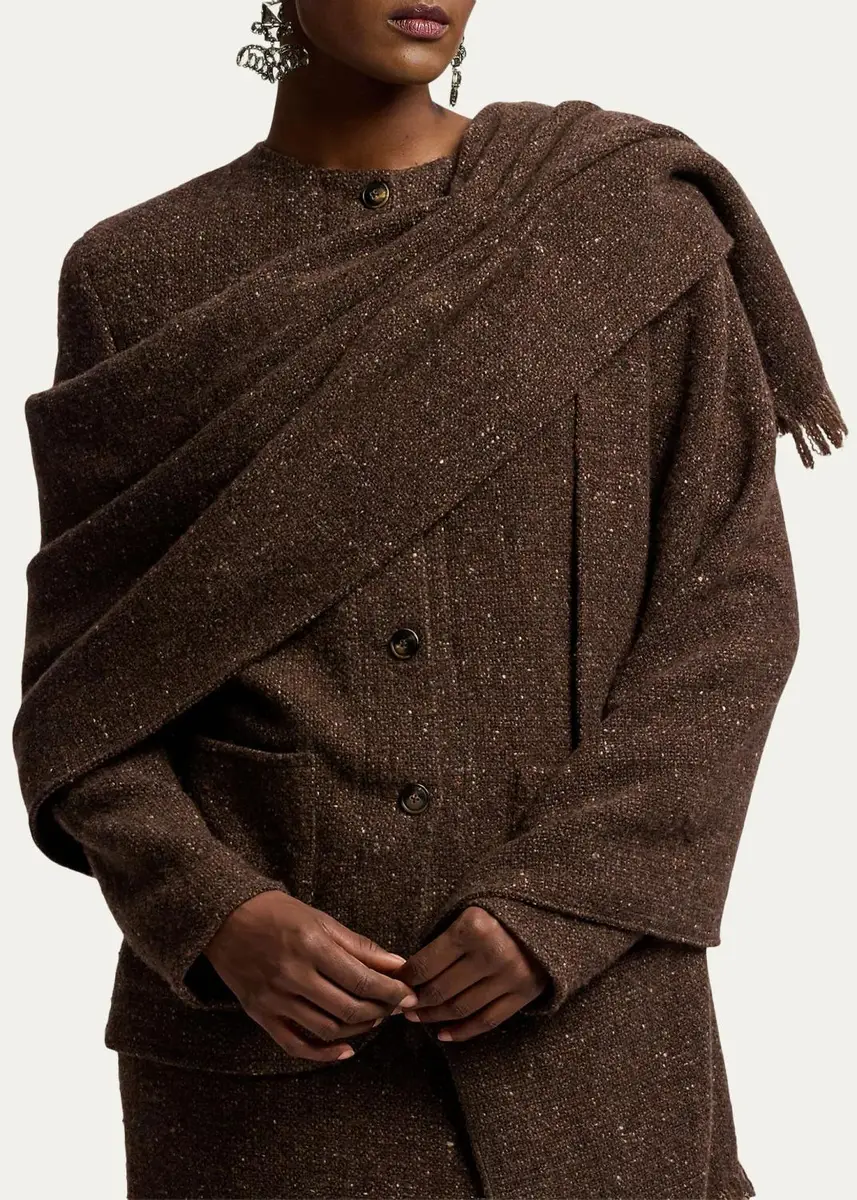 Ralph Lauren Collection Alira Wool-Blend Donegal Tweed Jacket | Thumbnail 4 Ralph Lauren Collection Alira Wool-Blend Donegal Tweed Jacket | Thumbnail 4