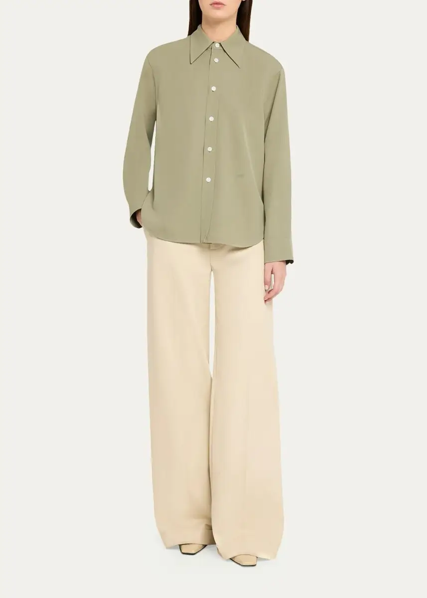 Bottega Veneta Wool Twill Button-Down Shirt | Thumbnail 2