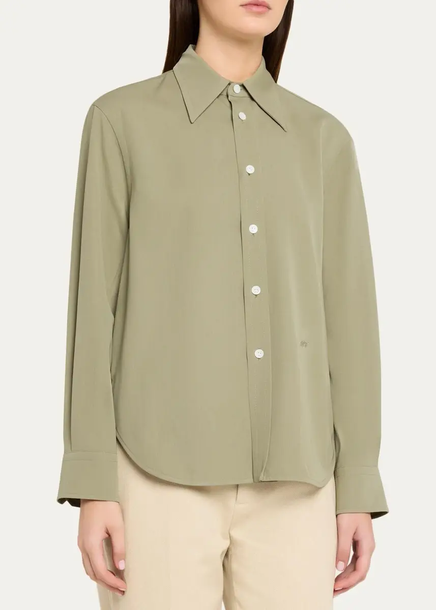Bottega Veneta Wool Twill Button-Down Shirt | Thumbnail 4