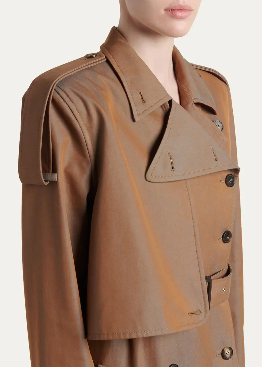 Alexander McQueen Light Cotton Double-Breasted Long Trench Coat With Belt | Thumbnail 5 Alexander McQueen Light Cotton Double-Breasted Long Trench Coat With Belt | Thumbnail 5
