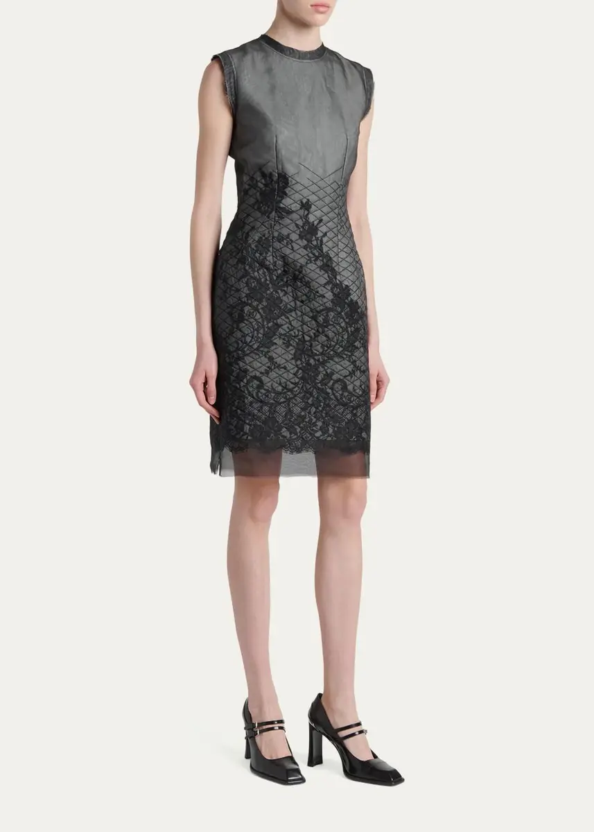 Alexander McQueen Quilted Lace Dress | Thumbnail 4 Alexander McQueen Quilted Lace Dress | Thumbnail 4