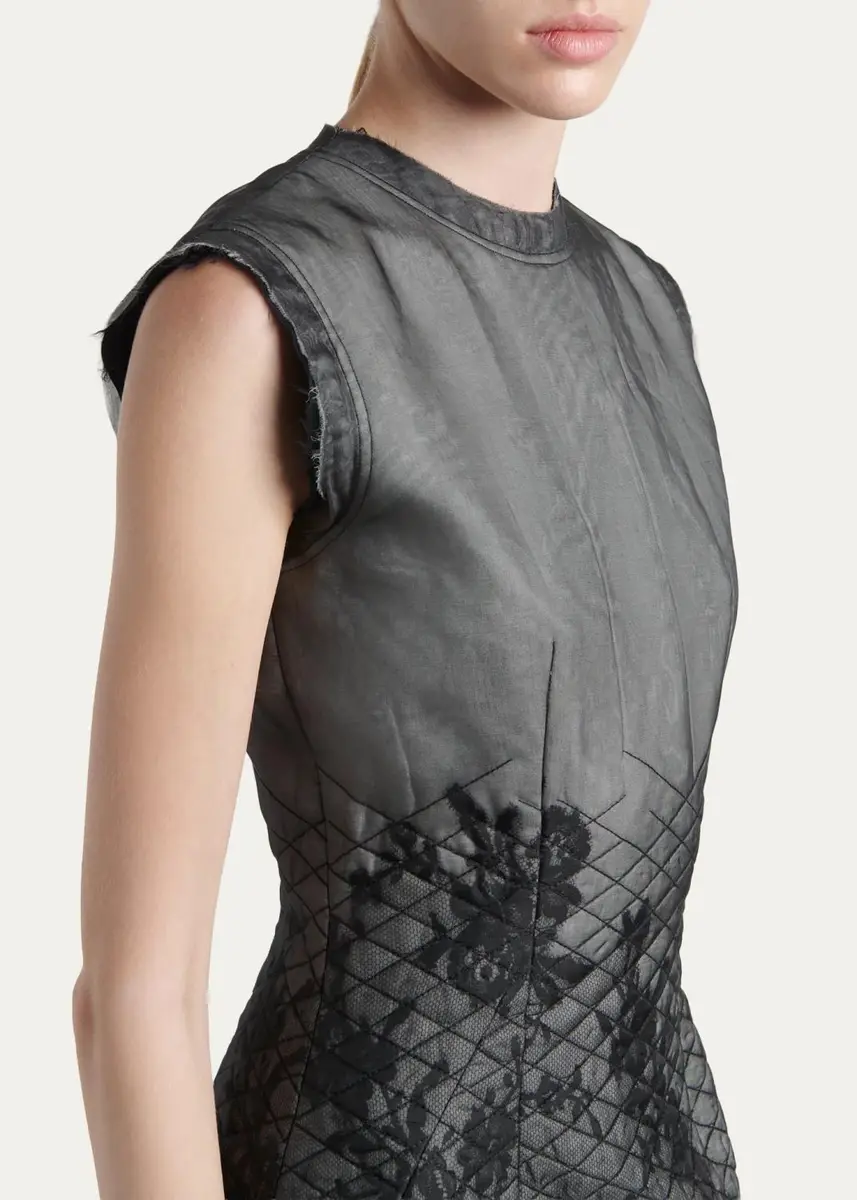 Alexander McQueen Quilted Lace Dress | Thumbnail 5 Alexander McQueen Quilted Lace Dress | Thumbnail 5