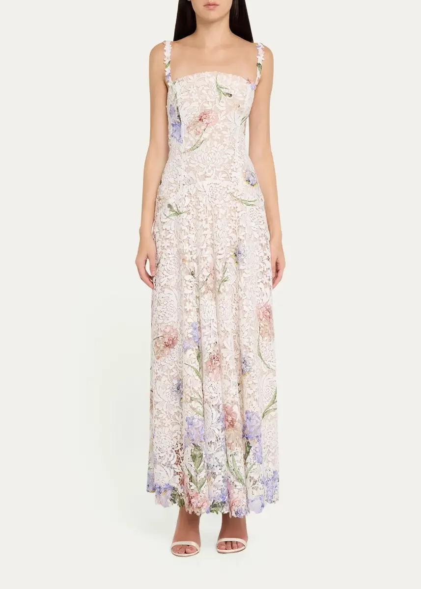 Oscar de la Renta Dégradé Iris Guipure Sleeveless Dress | Thumbnail 2 Oscar de la Renta Dégradé Iris Guipure Sleeveless Dress | Thumbnail 2