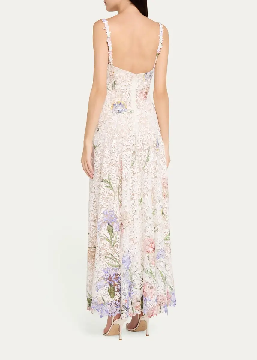 Oscar de la Renta Dégradé Iris Guipure Sleeveless Dress | Thumbnail 3 Oscar de la Renta Dégradé Iris Guipure Sleeveless Dress | Thumbnail 3