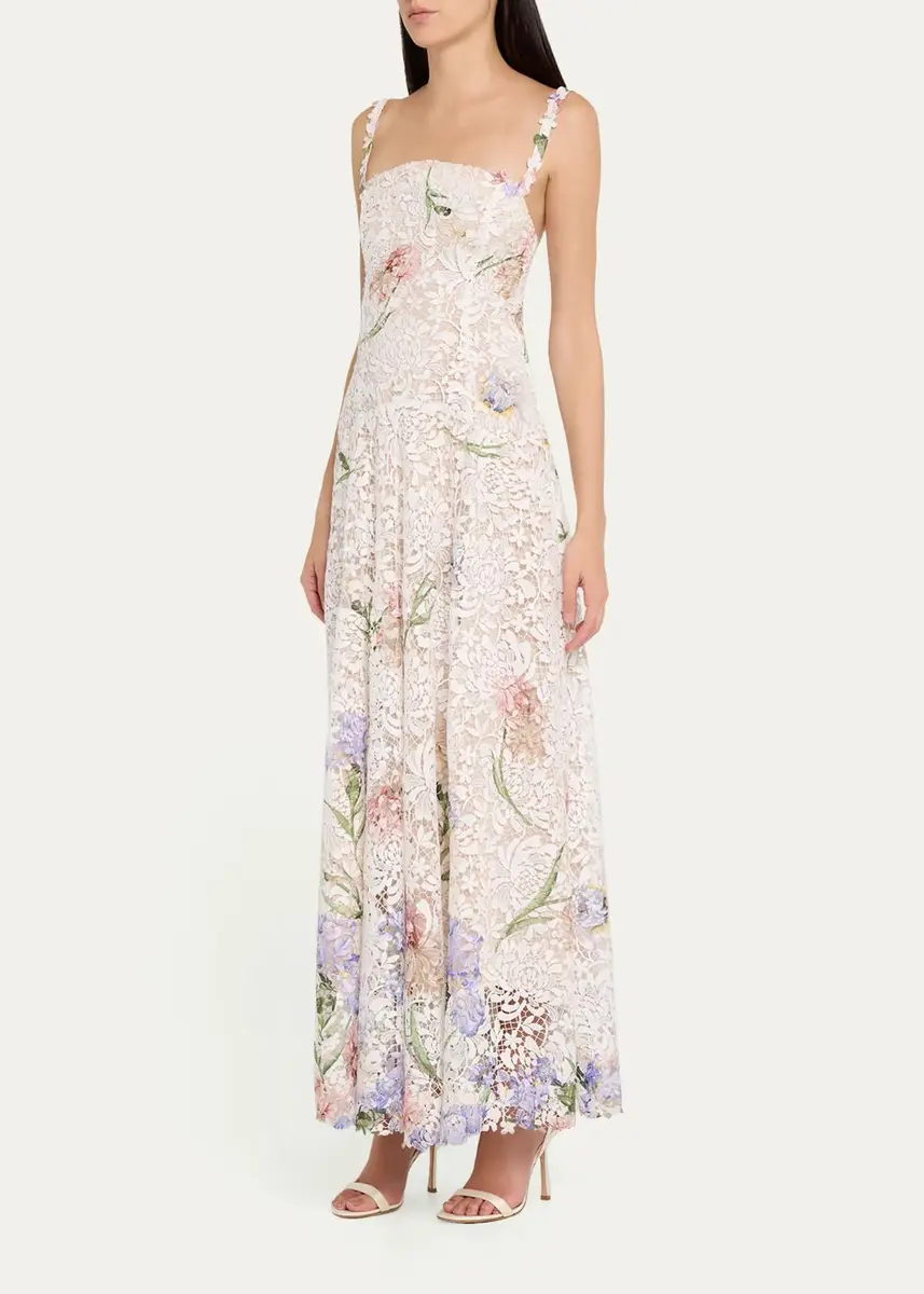 Oscar de la Renta Dégradé Iris Guipure Sleeveless Dress | Thumbnail 4 Oscar de la Renta Dégradé Iris Guipure Sleeveless Dress | Thumbnail 4
