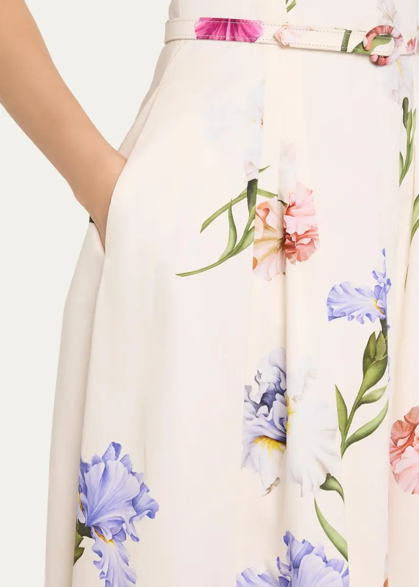 Oscar de la Renta Sleeveless Dégradé Iris Cotton Poplin Dress | Thumbnail 5 Oscar de la Renta Sleeveless Dégradé Iris Cotton Poplin Dress | Thumbnail 5