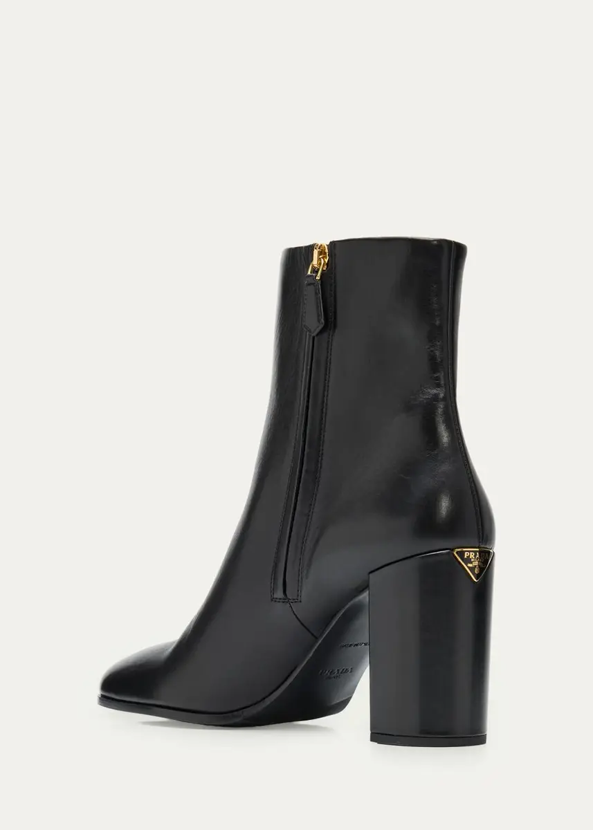 Prada 85mm Triangle Logo Leather Ankle Boots | Thumbnail 4 Prada 85mm Triangle Logo Leather Ankle Boots | Thumbnail 4
