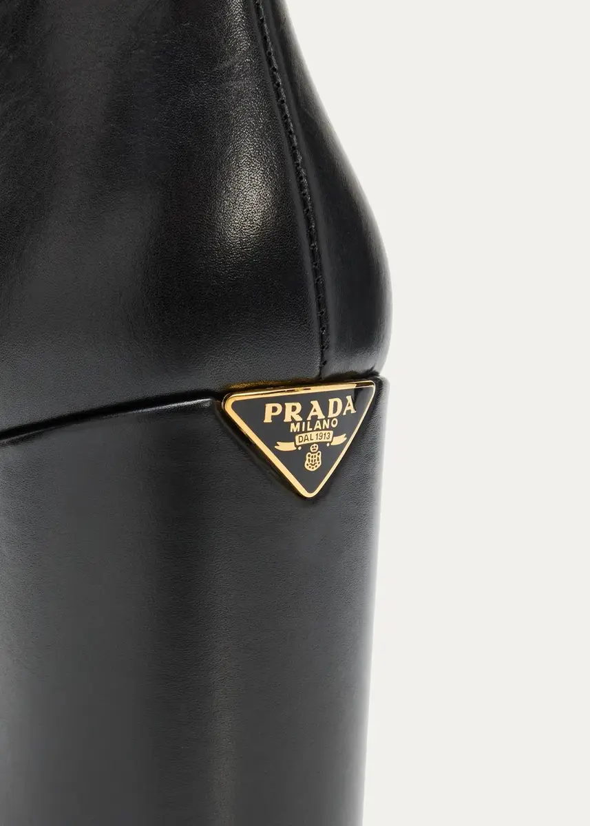 Prada 85mm Triangle Logo Leather Ankle Boots | Thumbnail 5 Prada 85mm Triangle Logo Leather Ankle Boots | Thumbnail 5