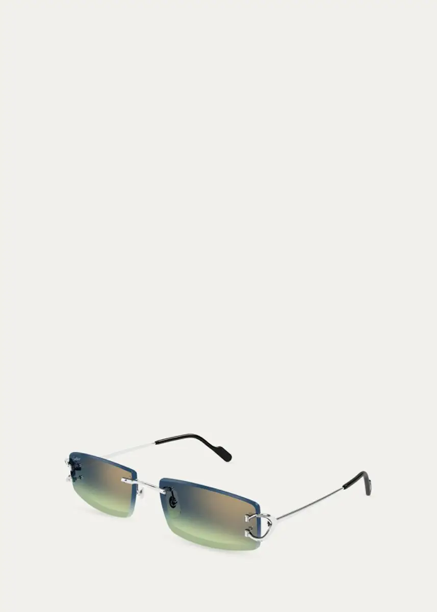 Cartier Men's Rimless Metal and Nylon Rectangle Sunglasses | Thumbnail 2 Cartier Men's Rimless Metal and Nylon Rectangle Sunglasses | Thumbnail 2