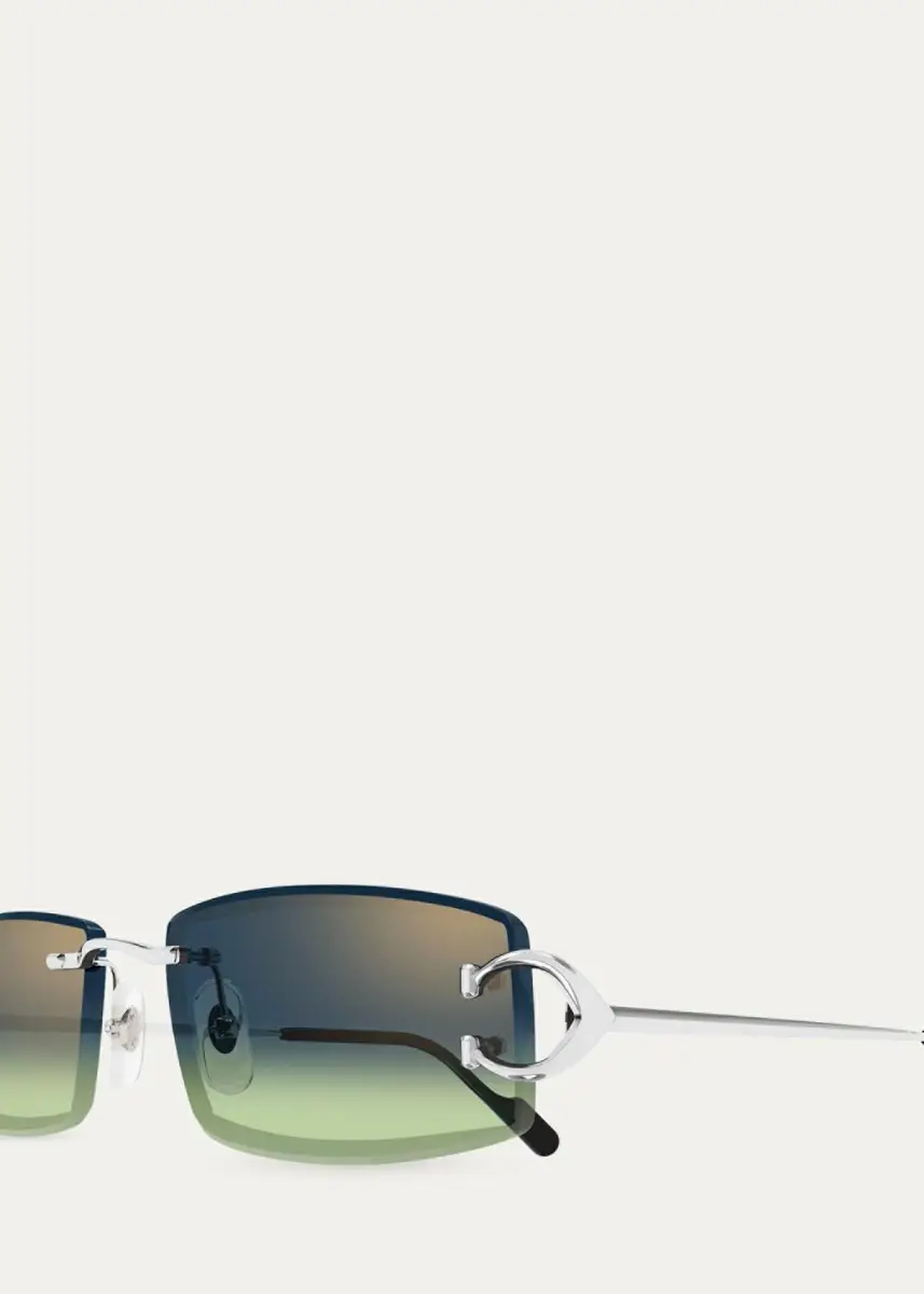 Cartier Men's Rimless Metal and Nylon Rectangle Sunglasses | Thumbnail 3 Cartier Men's Rimless Metal and Nylon Rectangle Sunglasses | Thumbnail 3