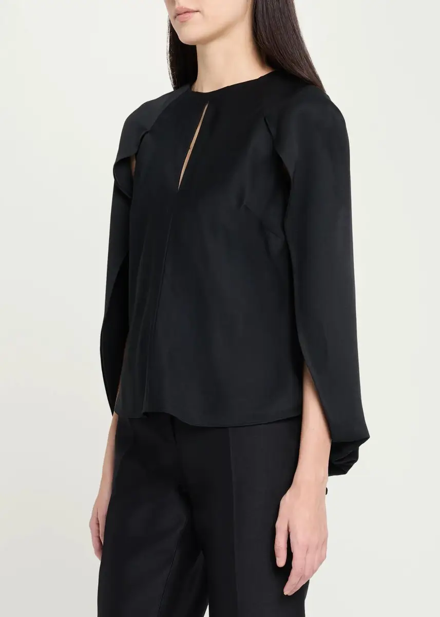 Simkhai Lauren Satin Cape Top | Thumbnail 4 Simkhai Lauren Satin Cape Top | Thumbnail 4
