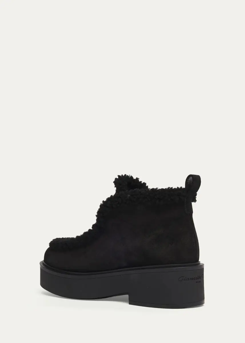 Gianvito Rossi Suede Shearling-Lined Ankle Boots | Thumbnail 2 Gianvito Rossi Suede Shearling-Lined Ankle Boots | Thumbnail 2