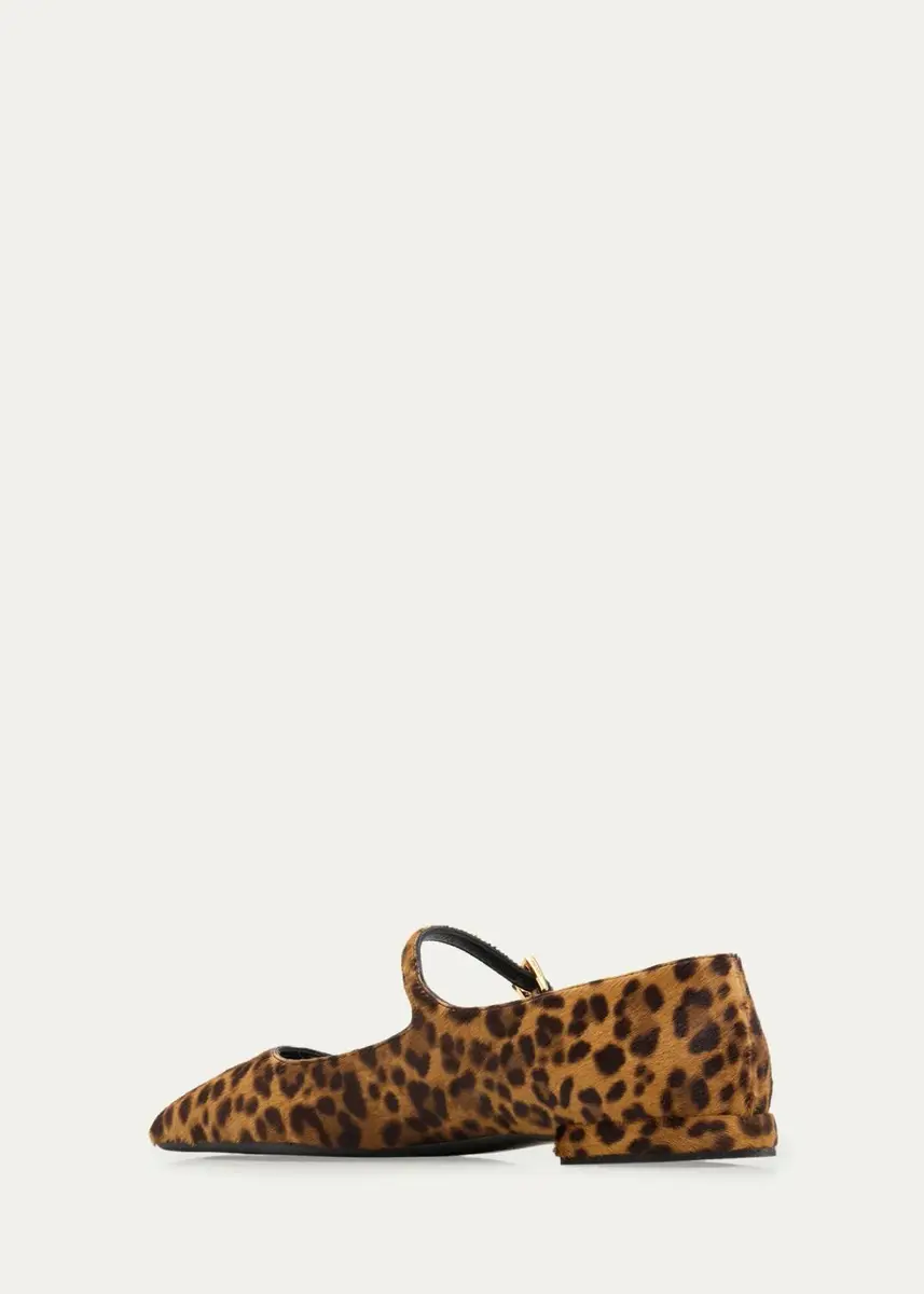 Prada Leopard Calf Hair Mary Jane Ballerina Flats | Thumbnail 4 Prada Leopard Calf Hair Mary Jane Ballerina Flats | Thumbnail 4