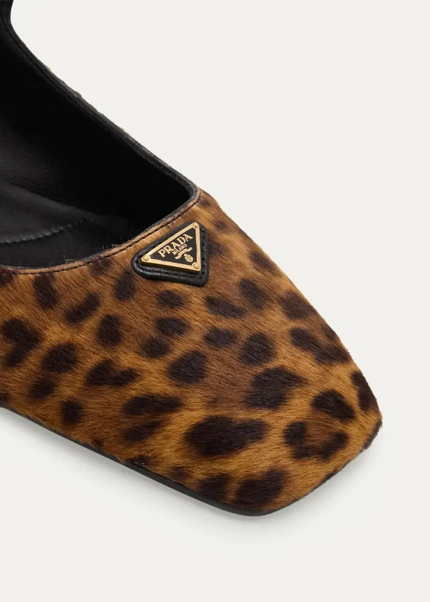 Prada Leopard Calf Hair Mary Jane Ballerina Flats | Thumbnail 5 Prada Leopard Calf Hair Mary Jane Ballerina Flats | Thumbnail 5