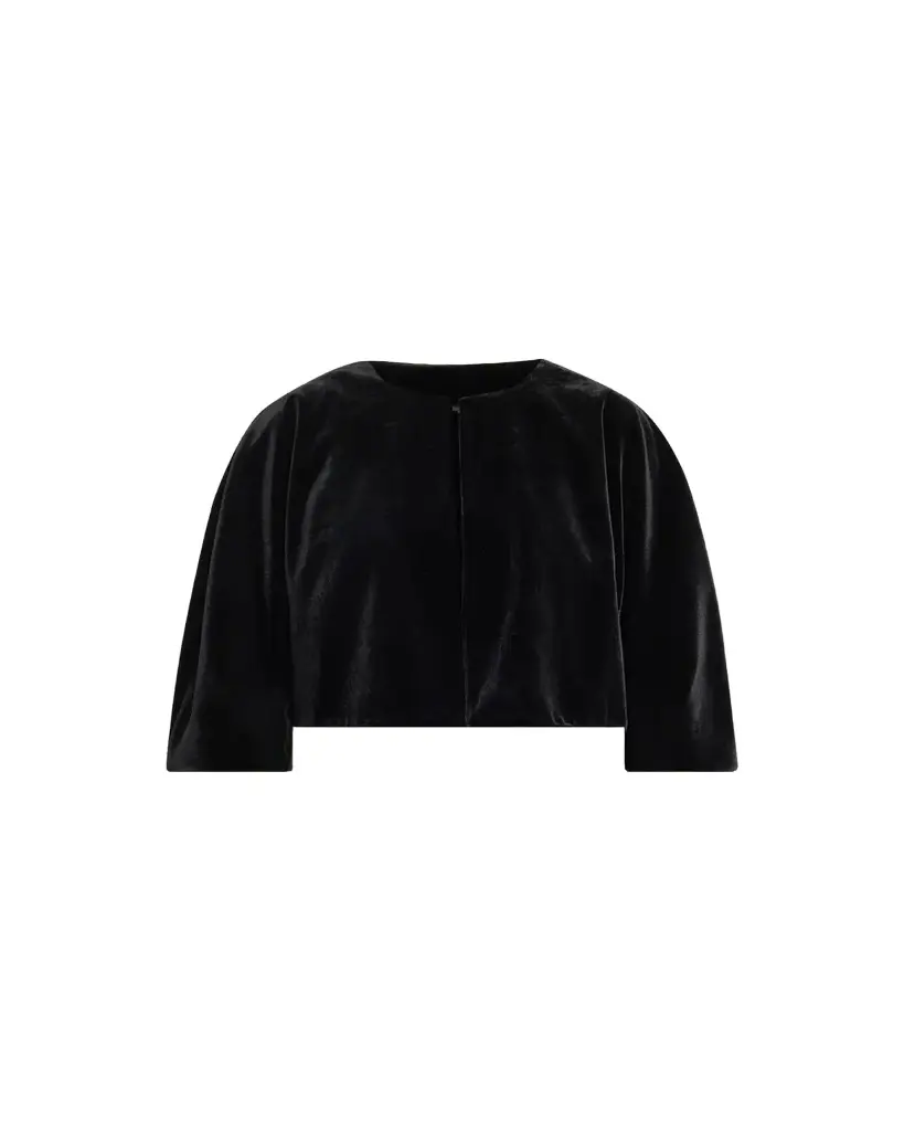 Rickie Freeman for Teri Jon Cropped Velvet Bolero