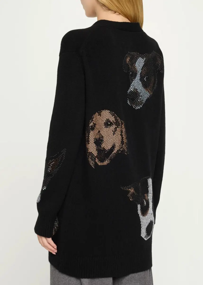 Libertine Best Friends Embellished Cashmere Oversized V-Neck Cardigan | Thumbnail 3 Libertine Best Friends Embellished Cashmere Oversized V-Neck Cardigan | Thumbnail 3