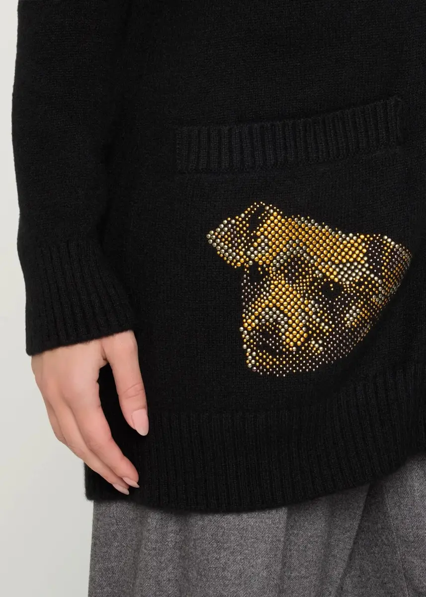 Libertine Best Friends Embellished Cashmere Oversized V-Neck Cardigan | Thumbnail 5 Libertine Best Friends Embellished Cashmere Oversized V-Neck Cardigan | Thumbnail 5