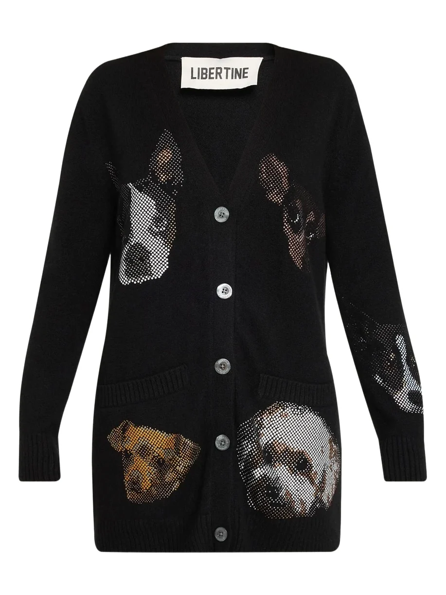 Best Friends Embellished Cashmere Oversized V-Neck Cardigan