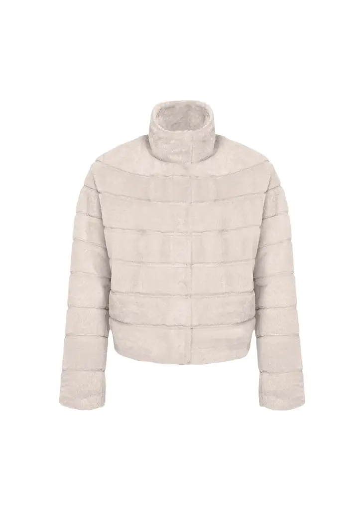 Reversible Textured Lamb Shearling Jacket