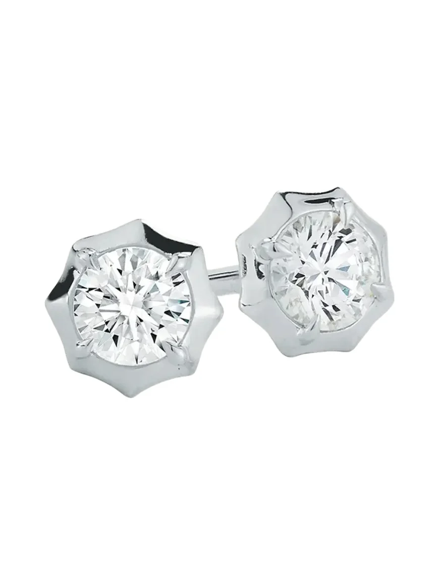Sophisticate Platinum Round-Brilliant Diamond Stud Earrings Sophisticate Platinum Round-Brilliant Diamond Stud Earrings