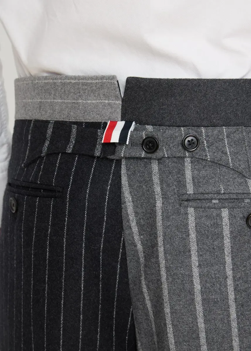 Thom Browne Men's Fit 1 Classic Backstrap Banker Stripe Flannel Trousers | Thumbnail 5 Thom Browne Men's Fit 1 Classic Backstrap Banker Stripe Flannel Trousers | Thumbnail 5