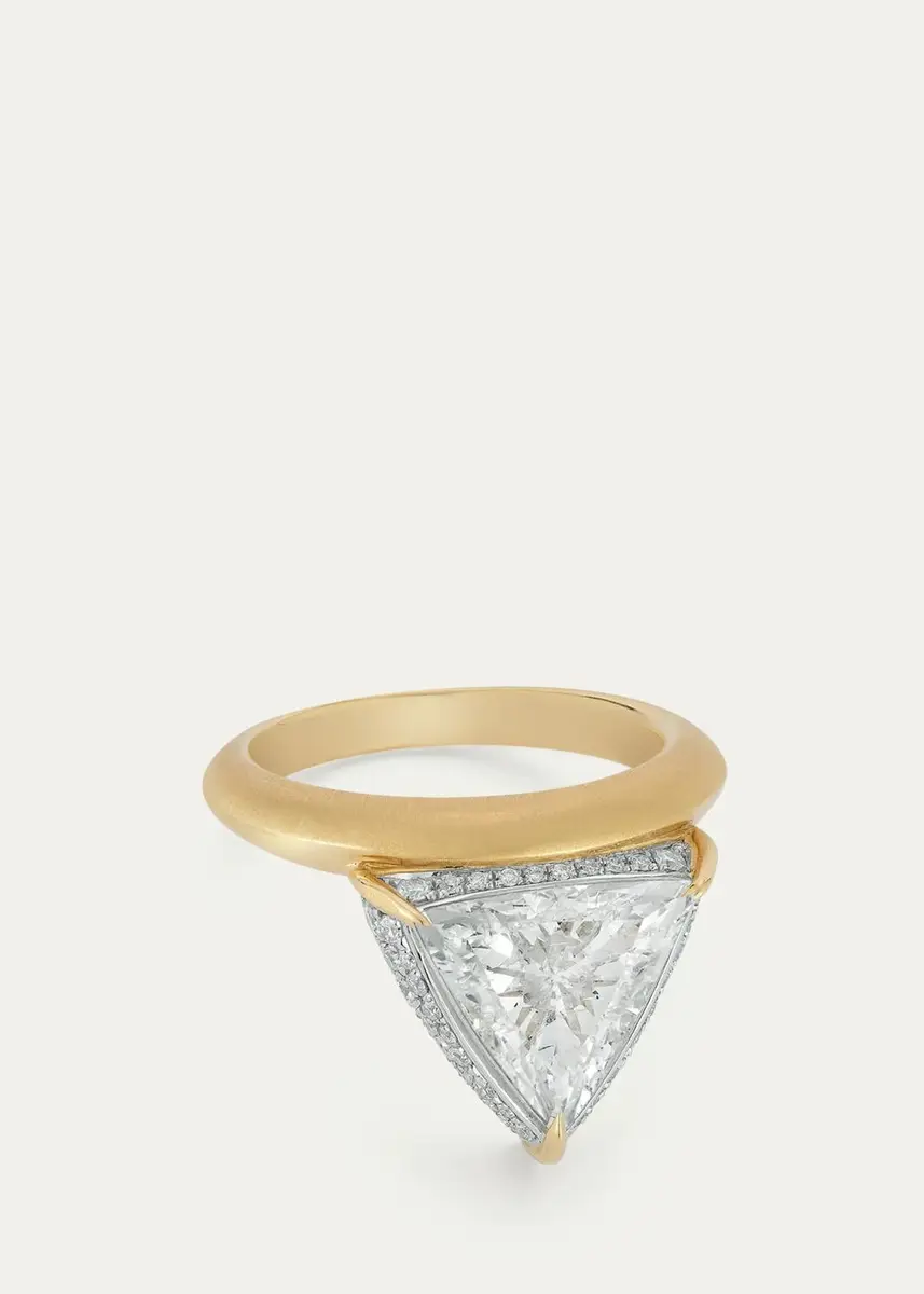 Jade Trau One-of-a-Kind Hanging Scarlett Ring with Trillion Diamond and Pave | Thumbnail 2 Jade Trau One-of-a-Kind Hanging Scarlett Ring with Trillion Diamond and Pave | Thumbnail 2