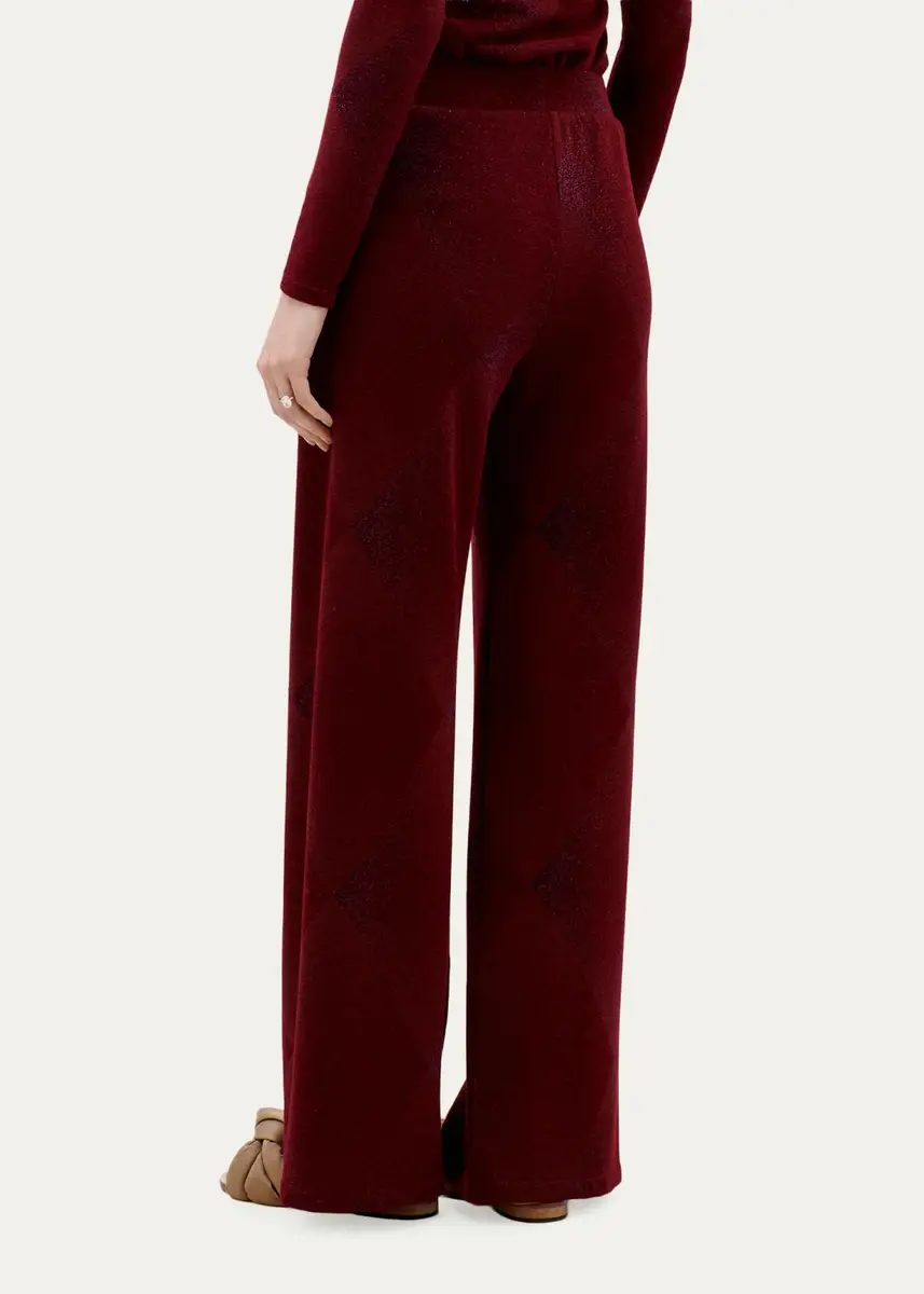 Silvia Tcherassi Colbie Metallic Diamond Velvet Wide-Leg Pants | Thumbnail 3 Silvia Tcherassi Colbie Metallic Diamond Velvet Wide-Leg Pants | Thumbnail 3