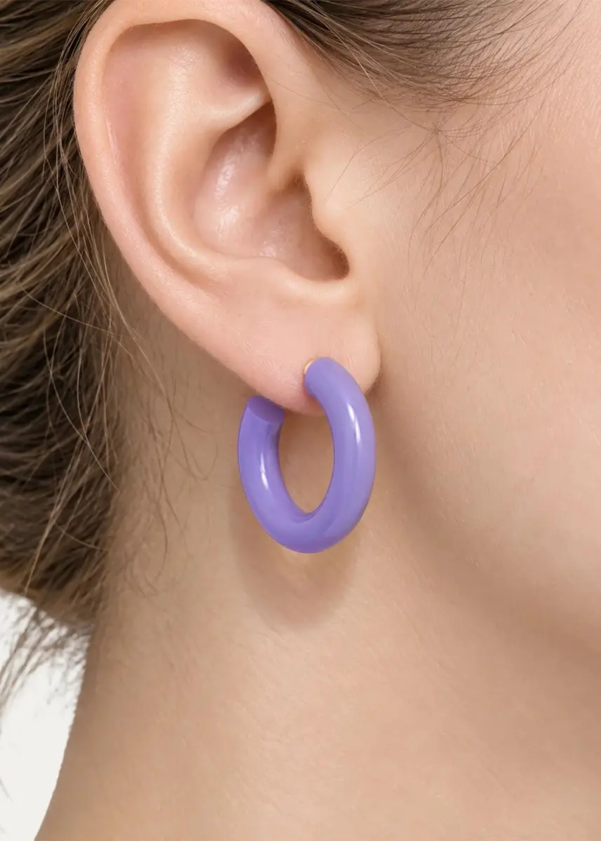FARAONE MENNELLA by R.F.M.A.S. Barbarella 18K Yellow Gold and Sterling Silver Hoop Earrings | Thumbnail 2 FARAONE MENNELLA by R.F.M.A.S. Barbarella 18K Yellow Gold and Sterling Silver Hoop Earrings | Thumbnail 2