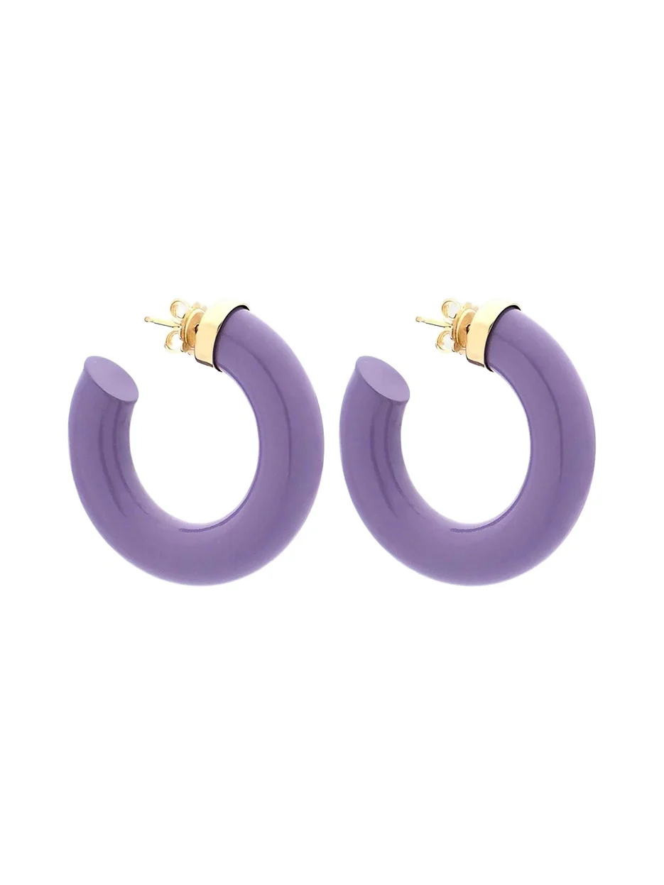 Barbarella 18K Yellow Gold and Sterling Silver Hoop Earrings Barbarella 18K Yellow Gold and Sterling Silver Hoop Earrings