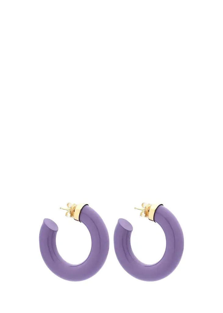 Barbarella 18K Yellow Gold and Sterling Silver Hoop Earrings Barbarella 18K Yellow Gold and Sterling Silver Hoop Earrings