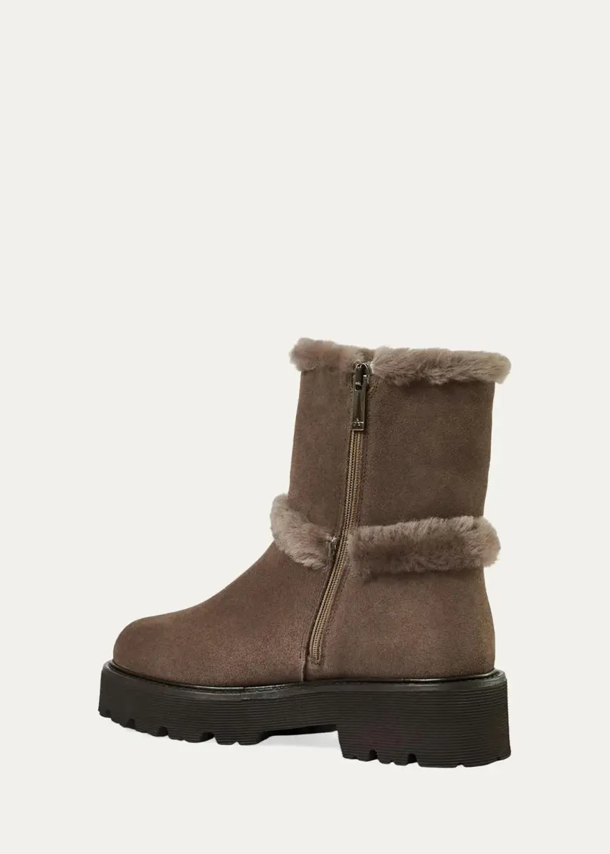 Aquatalia Ella Shearling-Trimmed Waterproof Suede Ankle Boots | Thumbnail 2 Aquatalia Ella Shearling-Trimmed Waterproof Suede Ankle Boots | Thumbnail 2