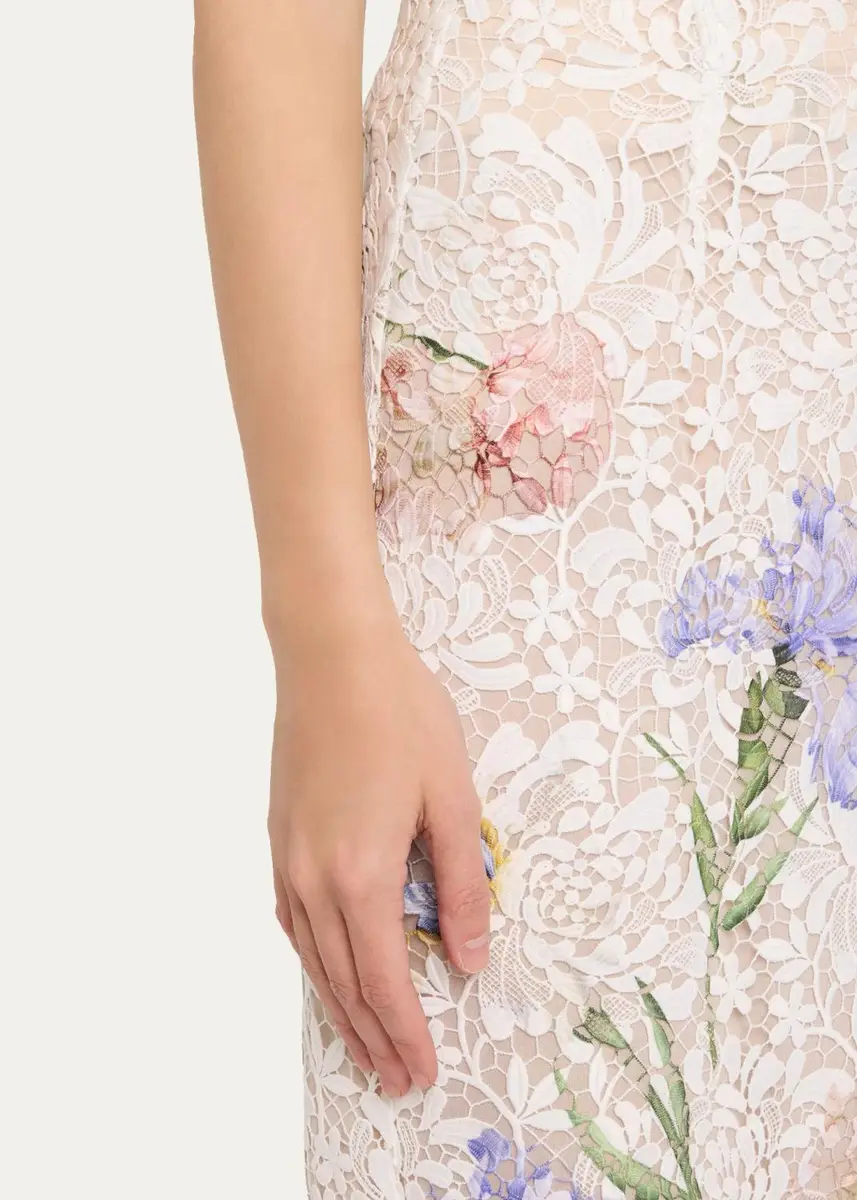 Oscar de la Renta Iris Degrade Print Guipure Lace Midi Skirt | Thumbnail 5 Oscar de la Renta Iris Degrade Print Guipure Lace Midi Skirt | Thumbnail 5