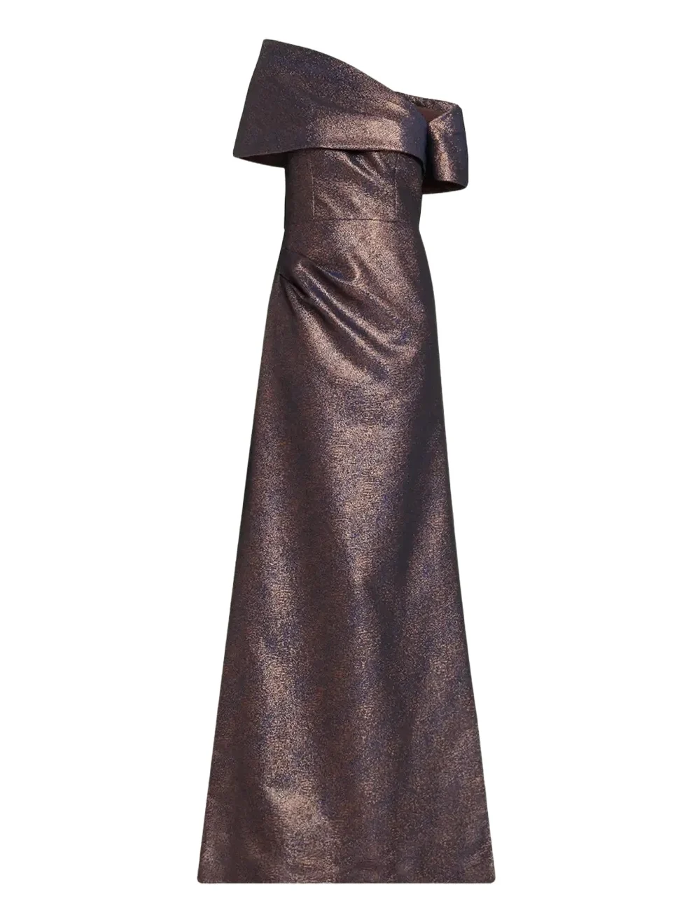 Off-Shoulder Metallic Jacquard Gown