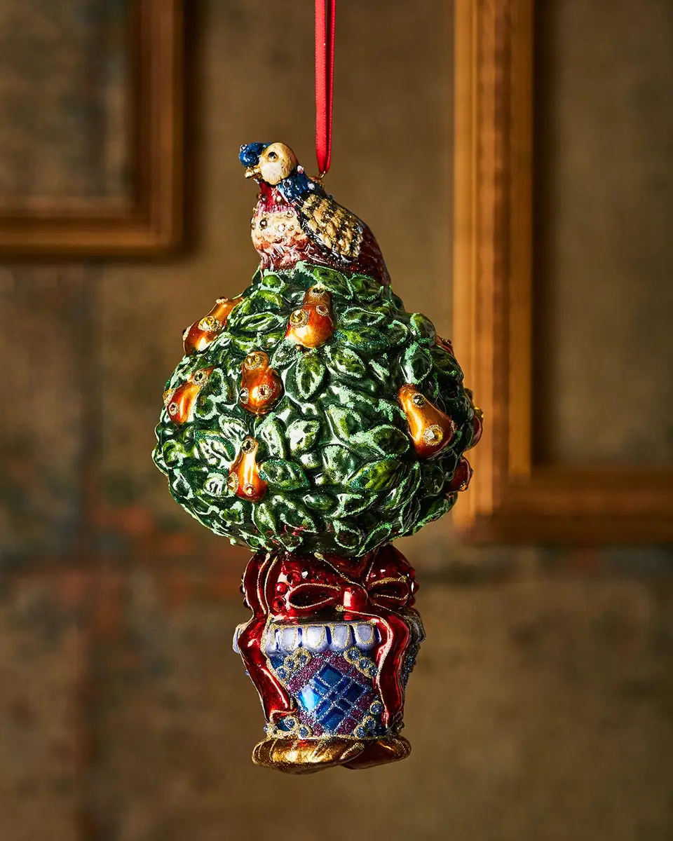 Jay Strongwater Partridge-in-a-Pear Tree Christmas Ornament | Thumbnail 3