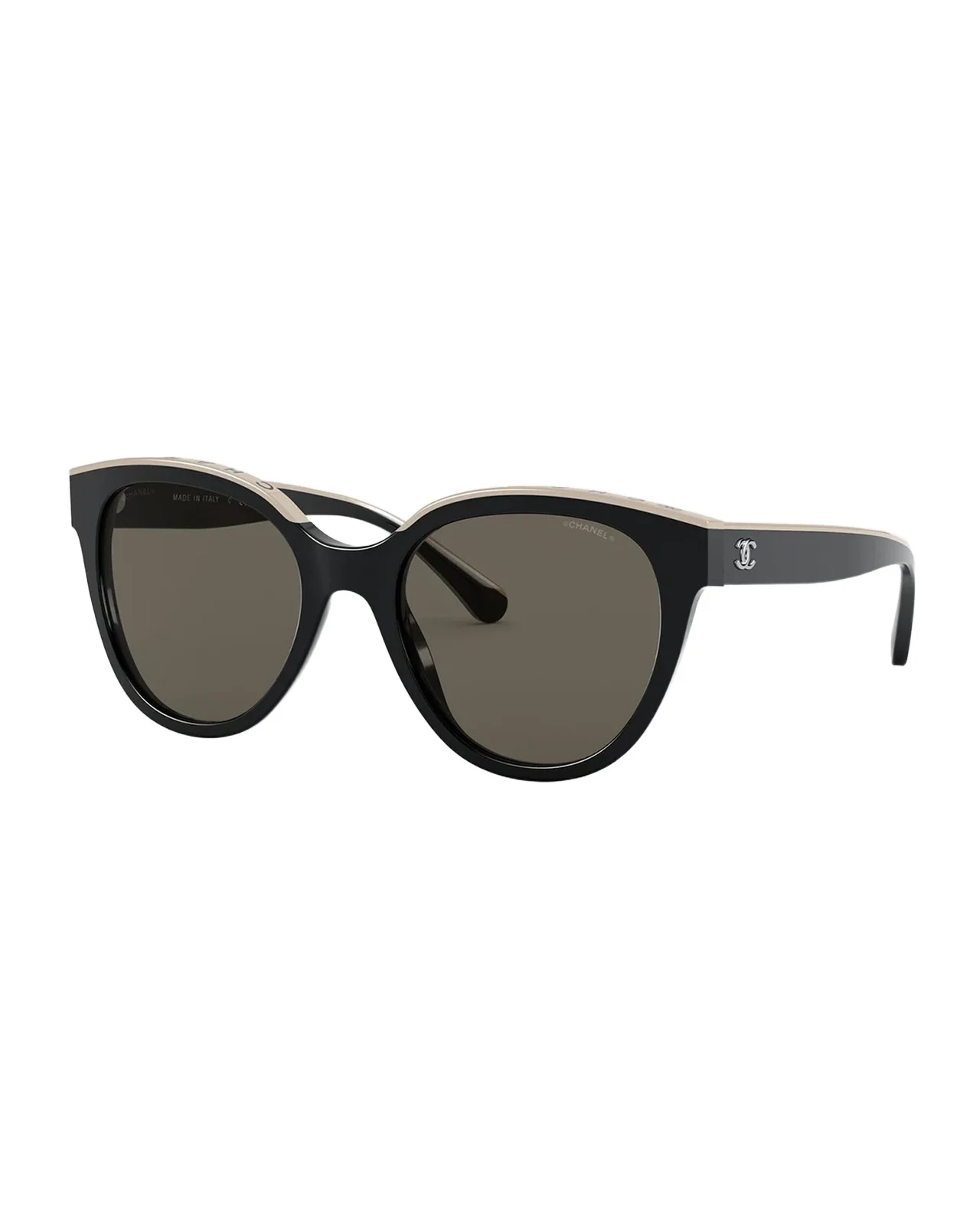 Chanel Oversized Round Acetate Polarized Sunglasses, Tortoiseshell
