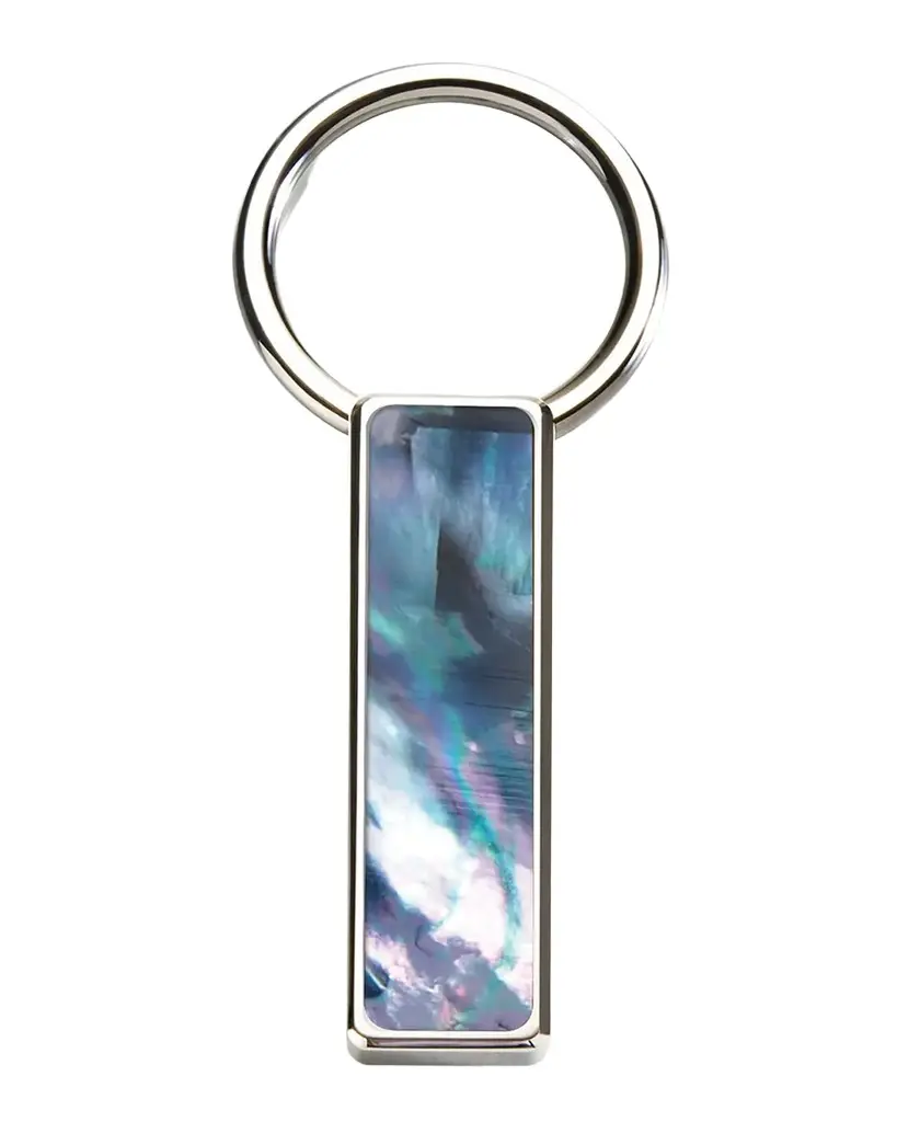 M Clip Men's Gray Mother-Of-Pearl Easy-Open Key Ring